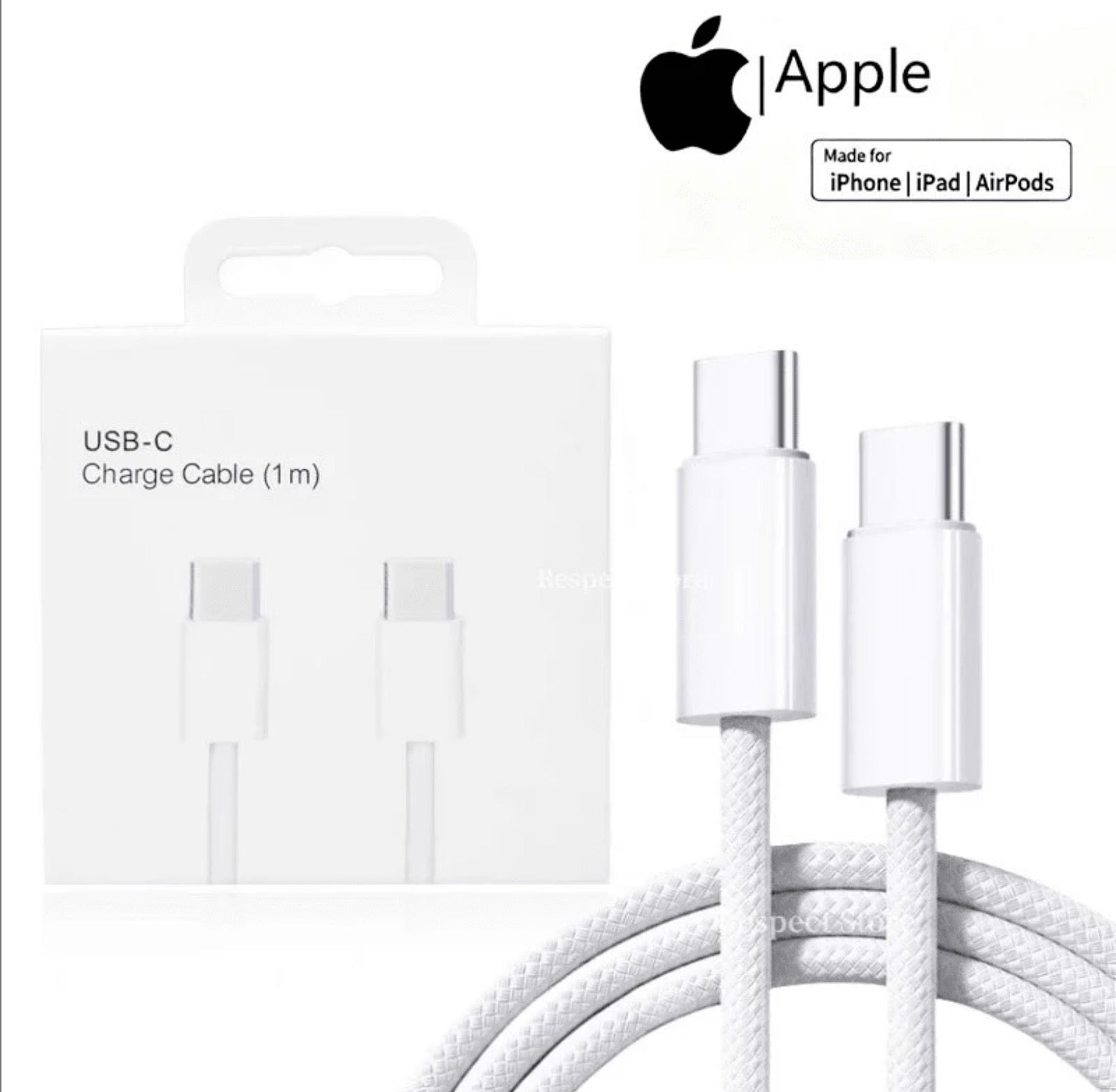 Genuine Apple USB-C to USB-C Fast Charging Cable 1M (Original Apple)